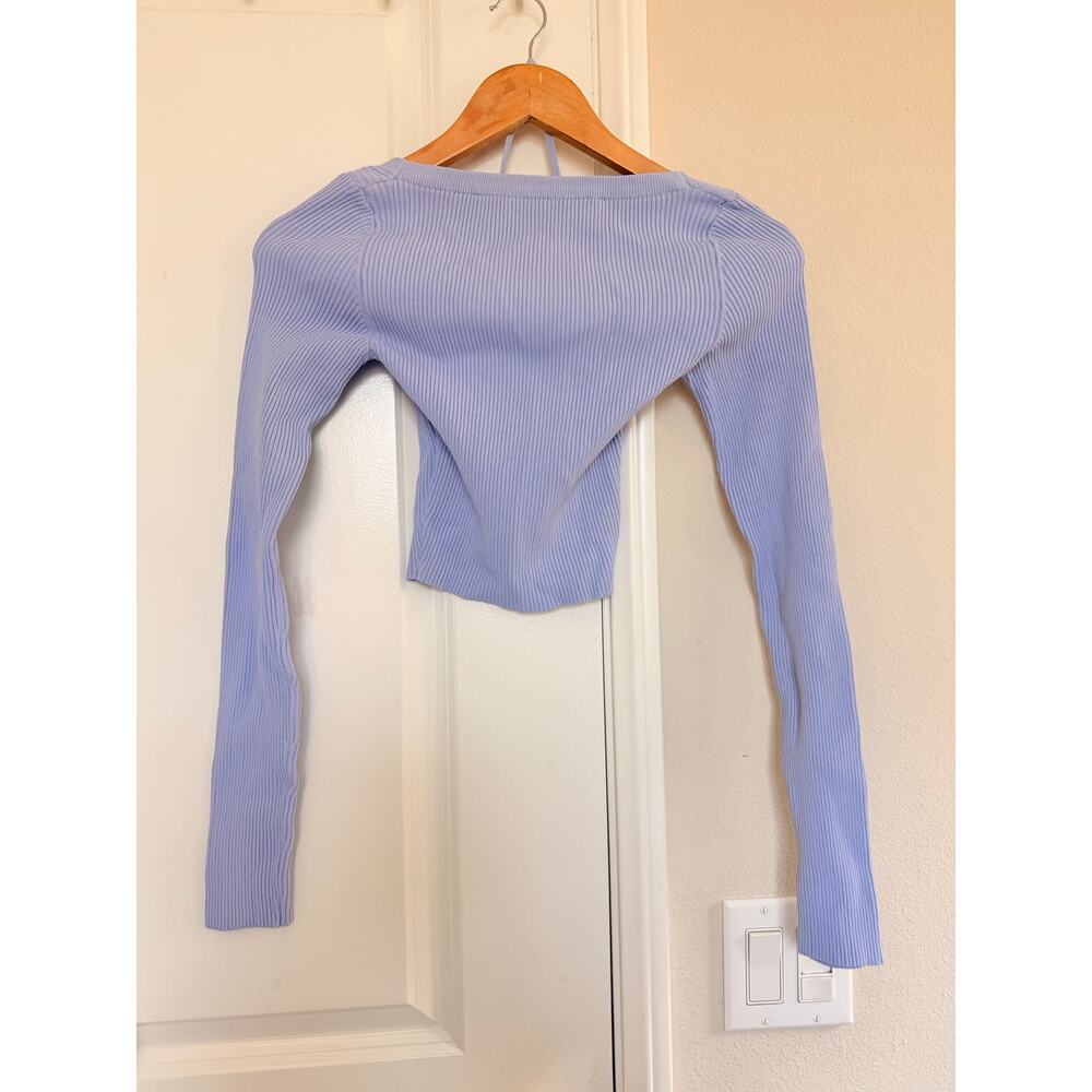 GAUGE81 Women's Purple‎ Yukita Double Layered Long-Sleeve Crop Top XXS - Picture 6 of 9